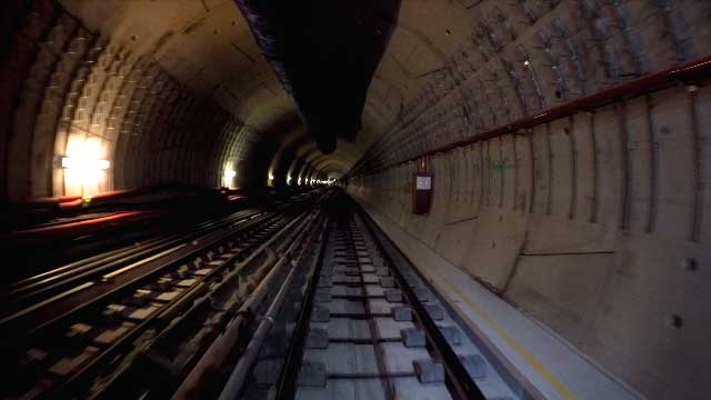 Le tunnel de la ligne 12 du futur métro du Grand Paris pour un film sur les process de construction