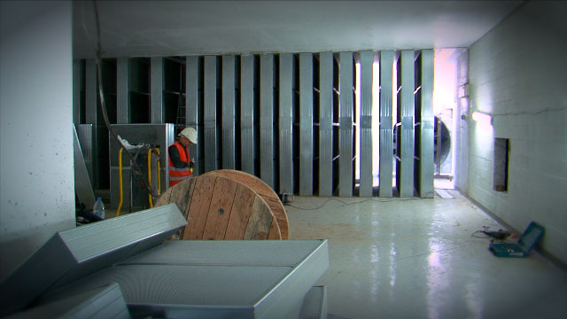 Vue d'un local technique souterrain de ventilation, extrait des vidéos de suivi de chantier de Paris les  Halles